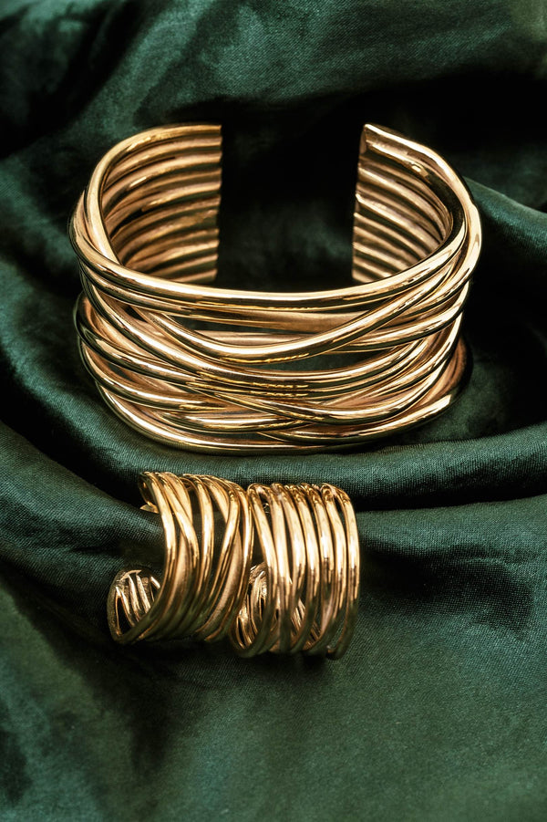 Salma gold statement cuff - Umutoni - Handmade with love in Kenya 